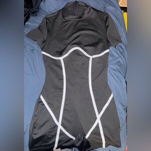 SHEIN Black and White Shapewear Bodysuit